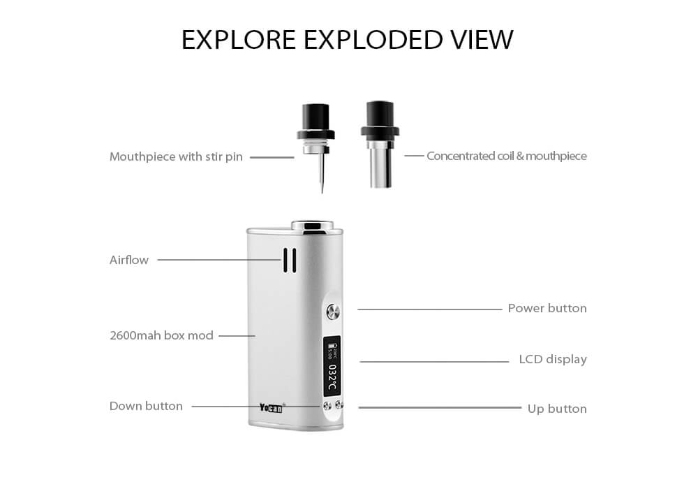 Yocan Explore Dry herb and wax 2 in 1 vaporizer kit 