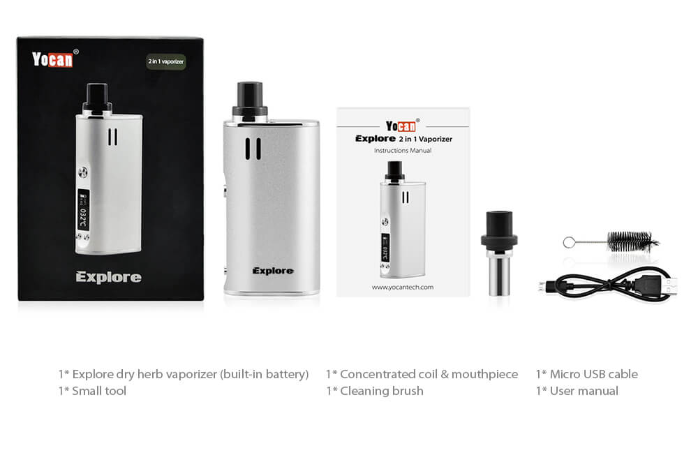 Yocan Explore Dry herb and wax 2 in 1 vaporizer kit 