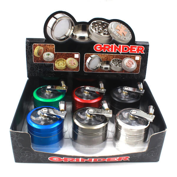 Handle Grinders 50mm Diameter Grinder Zinc Alloy Herb Spice Crusher 4 Layer