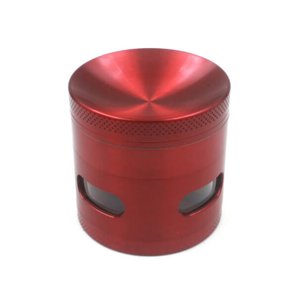 Herb Grinder 4 Layer Concave Bowl Cover 55mm Side window grinder Tobacco Grinders