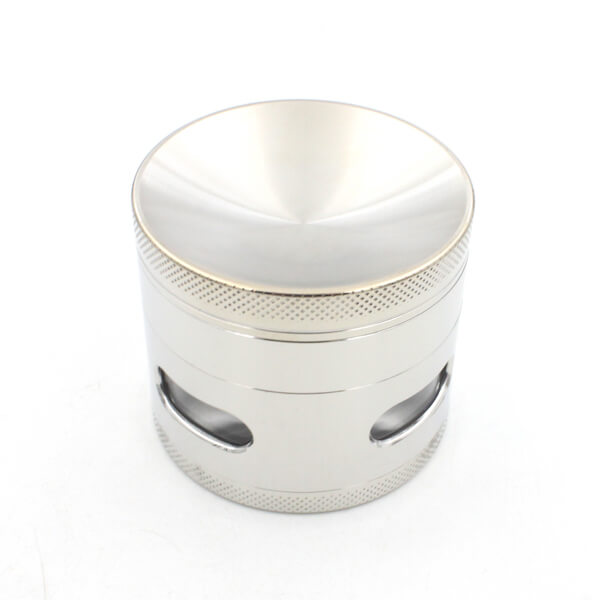 Herb Grinder 4 Layer Concave Bowl Cover 55mm Side window grinder Tobacco Grinders