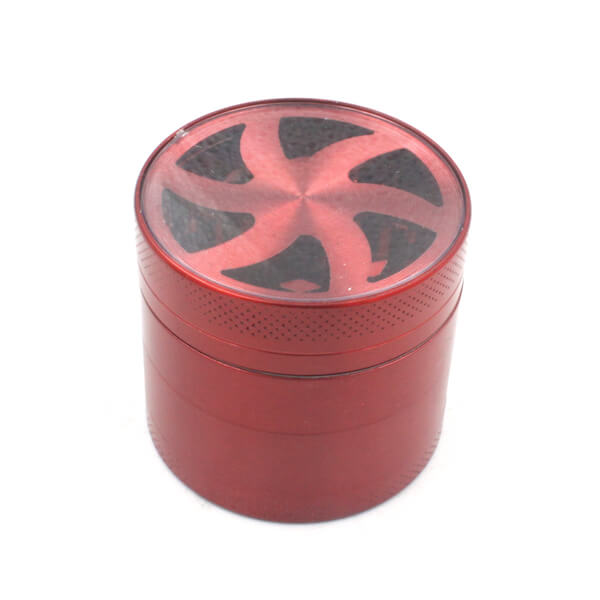 Herb Grinders 40mm Zinc Alloy Grinders With Clear Top Window Lighting Tooth 4 Parts