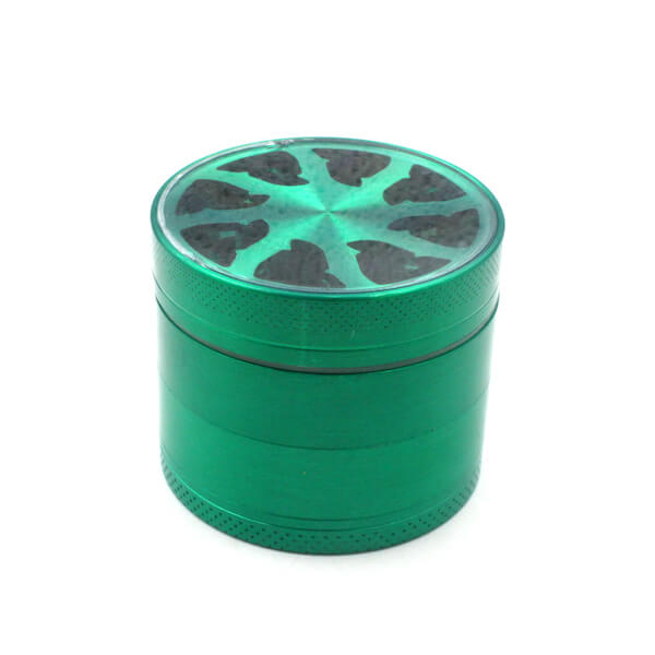 Herb Grinders 55mm Zinc Alloy Grinders With Clear Top Window Lighting Tooth 4 Parts
