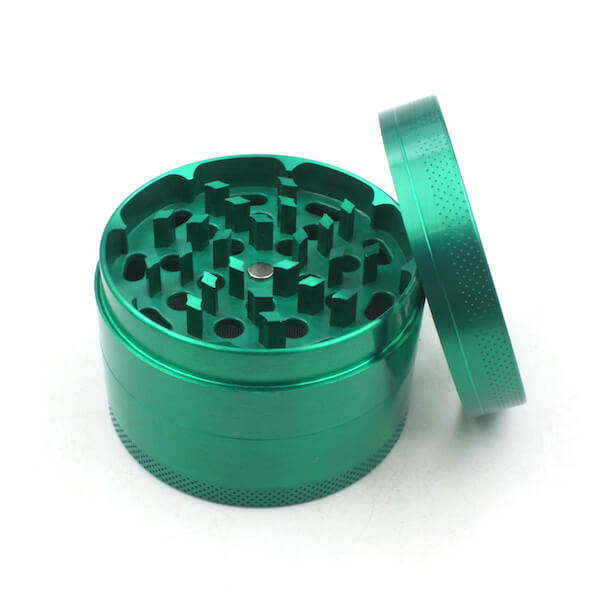 Herb Grinders 63mm Zinc Alloy Grinders With Clear Top Window Lighting Tooth 4 Parts 