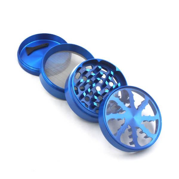 Herb Grinders 63mm Zinc Alloy Grinders With Clear Top Window Lighting Tooth 4 Parts 
