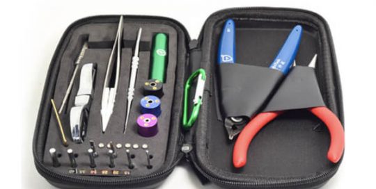 Mini Ecig Coil Master Jig Tweezer Pliers Allen Key DIY Tool Bag Kit Pocket For Packing Electronic Cigarette Accessories