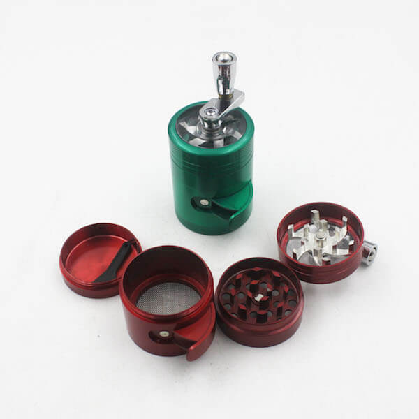 Side Window and Handle Grinders 40mm Diameter Grinder Zinc Alloy Herb Spice Crusher 4 Layer