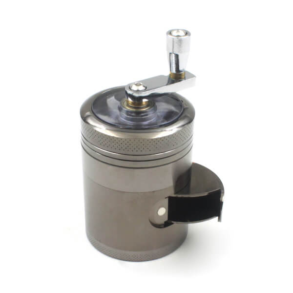 Side Window and Handle Grinders 50mm Diameter Grinder Zinc Alloy Herb Spice Crusher 4 Layer 