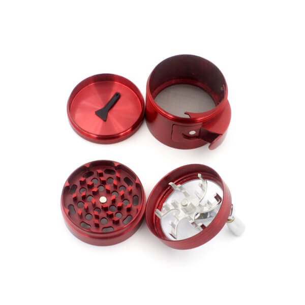 Side Window and Handle Grinders 63mm Diameter Grinder Zinc Alloy Herb Spice Crusher 4 Layer