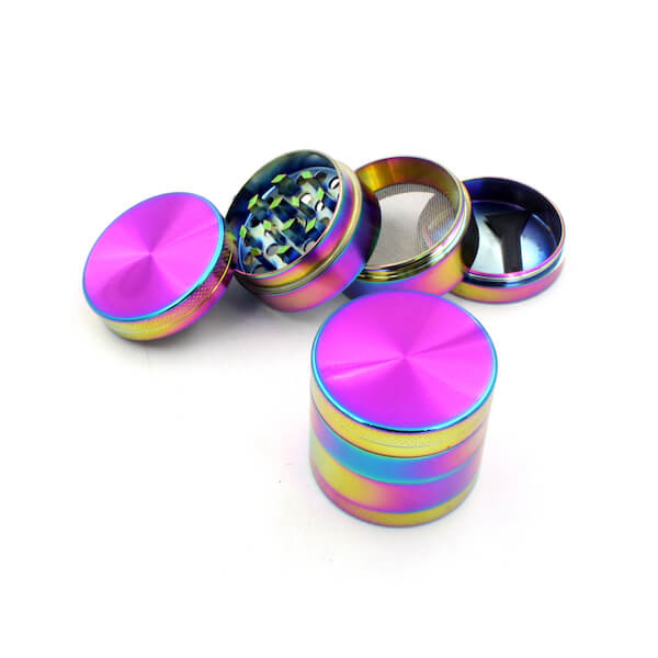 Zinc Alloy Grinder 4 Layer 40mm rainbow Dazzle Color Tobacco Herb Spice Crusher