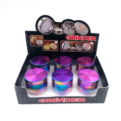 Zinc Alloy Grinder 4 Layer 50mm rainbow Dazzle Color Tobacco Herb Spice Crusher