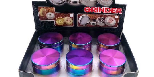 Zinc Alloy Grinder 4 Layer 50mm rainbow Dazzle Color Tobacco Herb Spice Crusher