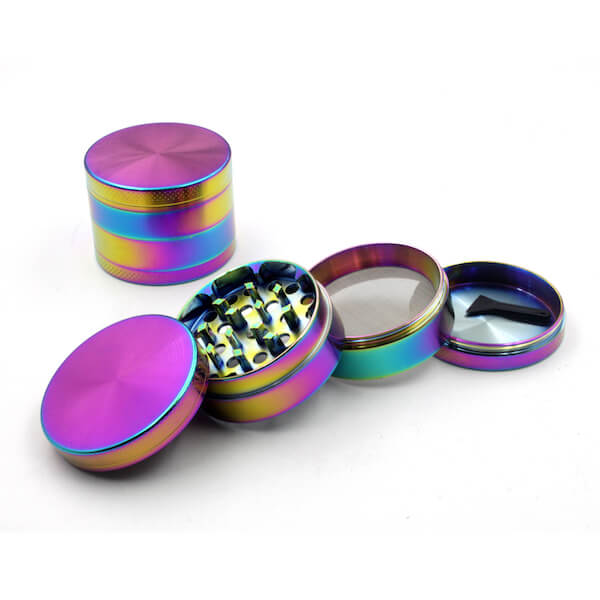 Zinc Alloy Grinder 4 Layer 55mm rainbow Dazzle Color Tobacco Herb Spice Crusher 01