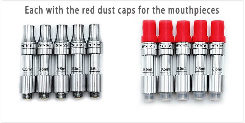 Liberty V9 Tank with the red dust caps for the mouthpieces