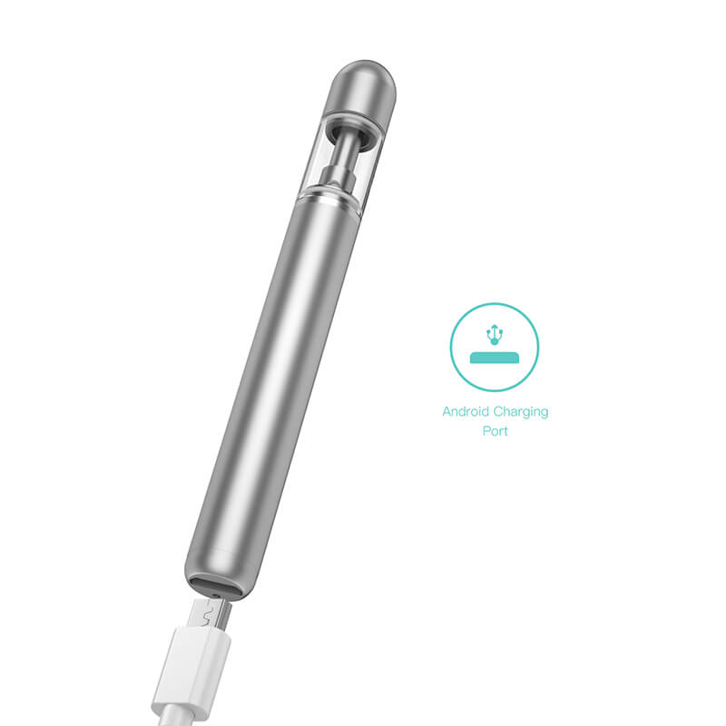 TMECIG TM-D20 No Heavy Metal Rechargable Disposable CBD-THC vape pen with bottom android charging port