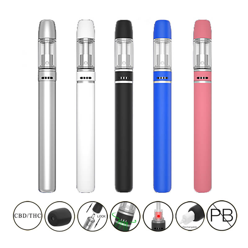 TMECIG TM-D28 Airflow Adjustable CBD-THC Bottom USB Charging Disposable vape pen with Lockable Mouthpiece color